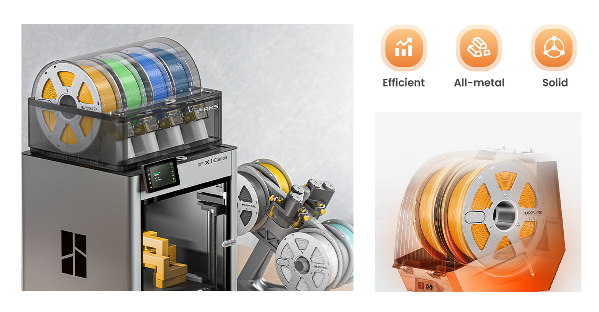 MarsWork Aluminum Reusable Spool maintaining stable rotation and filament feeding when little filament remains.