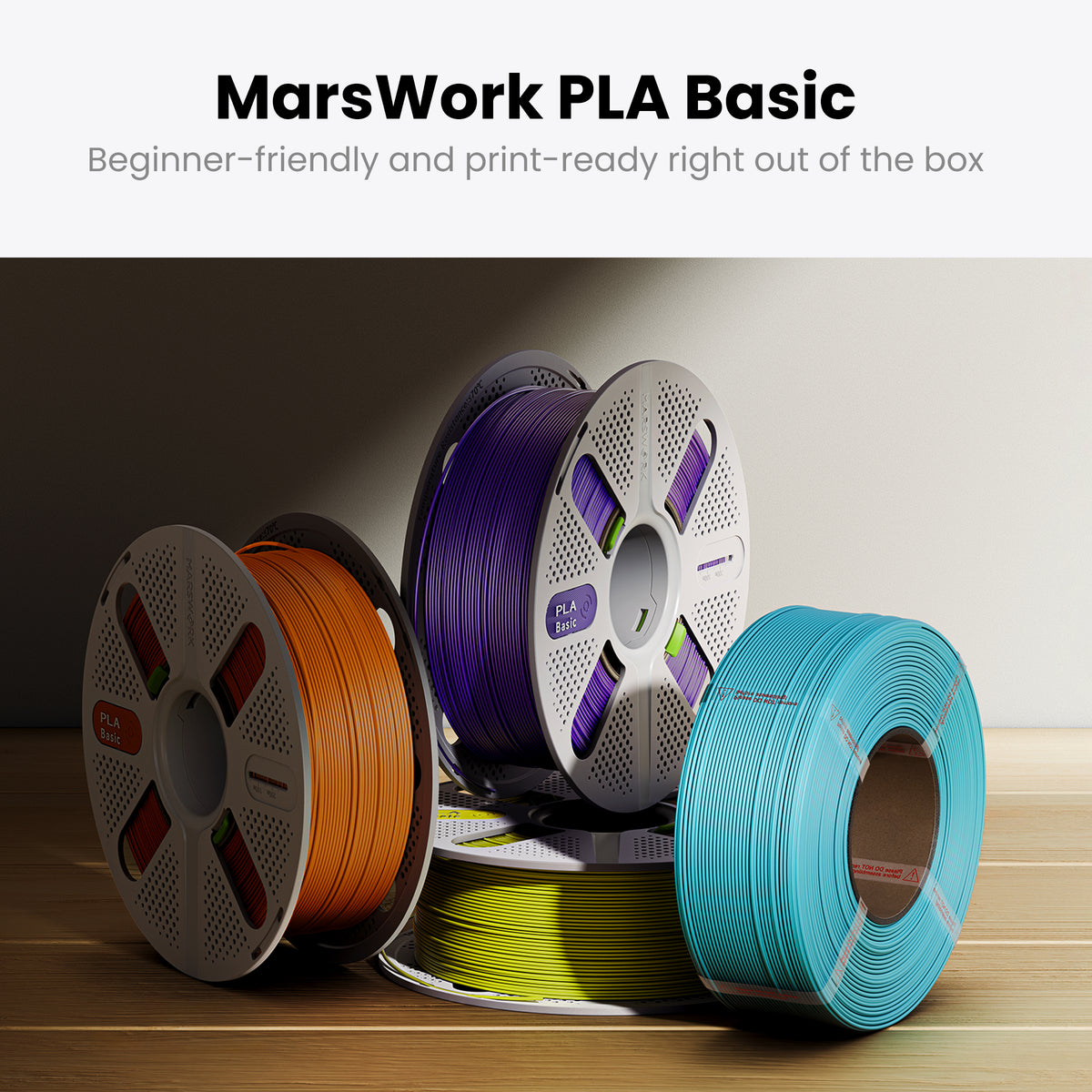 MarsWork PLA Basic beginner-friendly PLA filament that is print-ready right out of the box