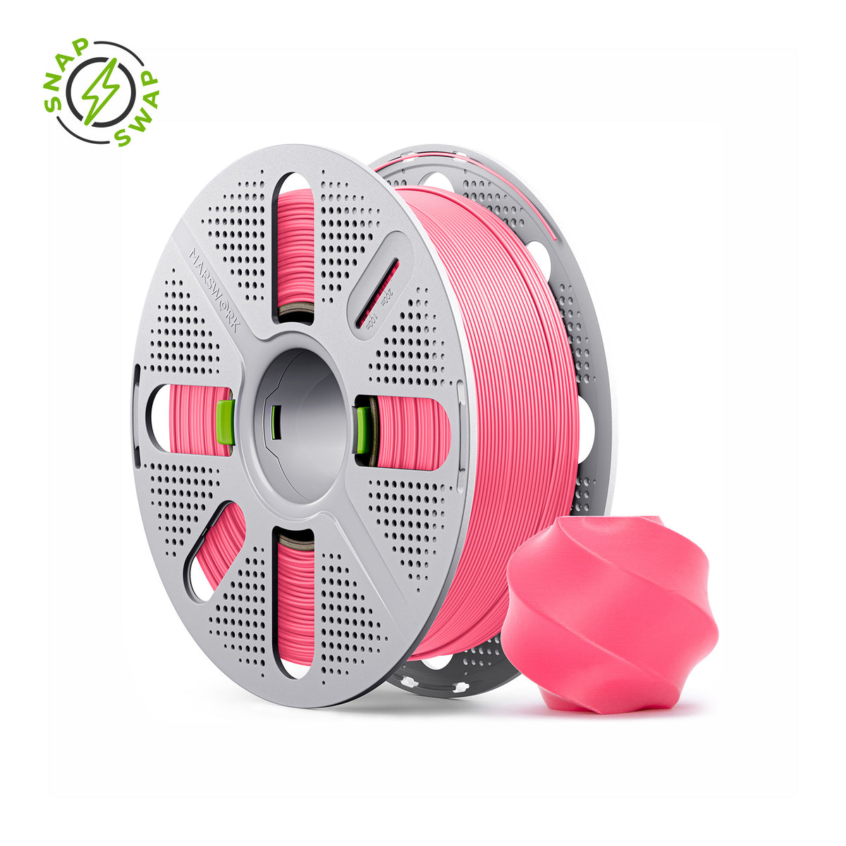 Pink-2 MarsWork PLA Basic 1.75mm filament on quick-swap spool, triple-dried, pre-tuned for Bambu Lab AMS