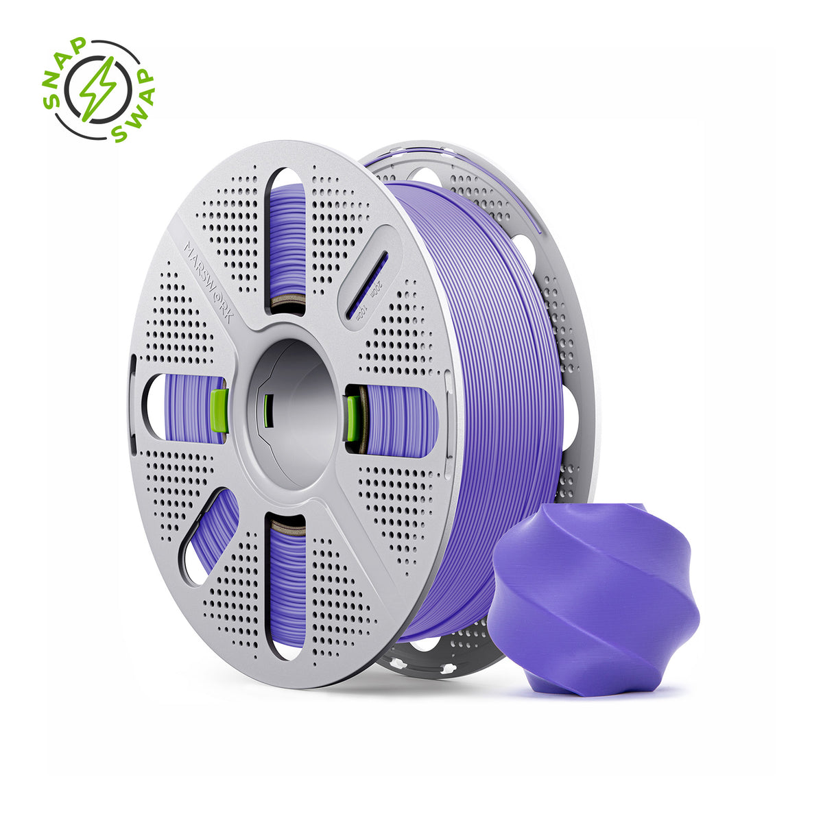 Purple-2 MarsWork PLA Basic 1.75mm filament on quick-swap spool, triple-dried, pre-tuned for Bambu Lab AMS