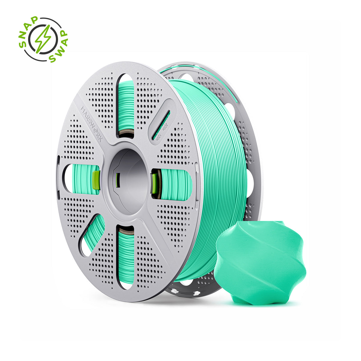 Seafoam Green MarsWork PLA Basic 1.75mm filament on quick-swap spool, triple-dried, pre-tuned for Bambu Lab AMS