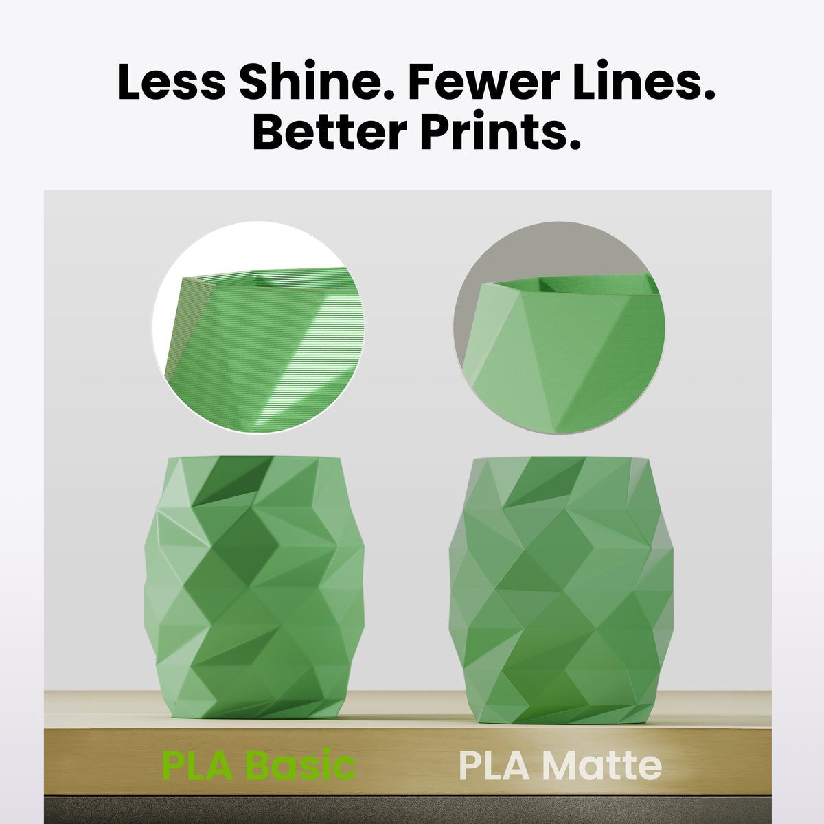 MarsWork PLA Basic with less shine, fewer lines, and better prints