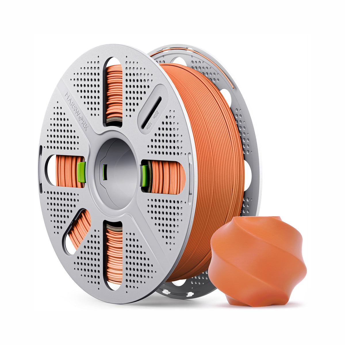 Marswork PLA Matte Filament Orange Red with Spool 1.75mm 