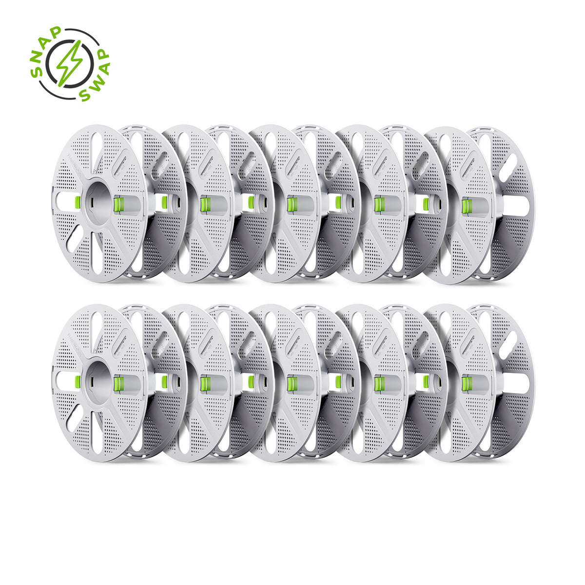 MarsWork Snap Swap Reusable Spool S1 10-pack, two-finger press open, built-in clip and strap, for Bambu Lab AMS refills